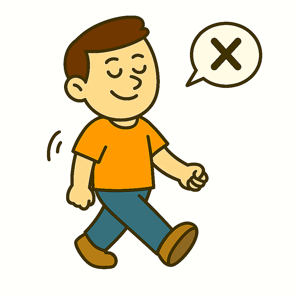 Illustration der Redewendung "am Arsch vorbeigehen"